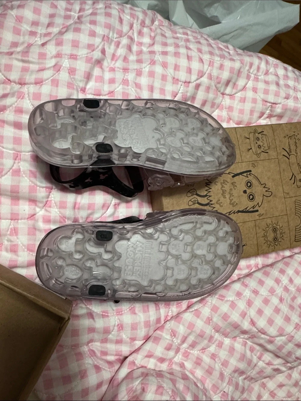 Mini Melissa x Mickey Mouse Kids Clear Pink Jelly Sandals size 10 kids